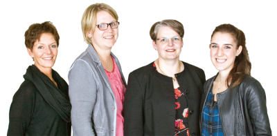 Anja Borraccini, Anja Kaiser, Petra Fellmann und Laureen Risse